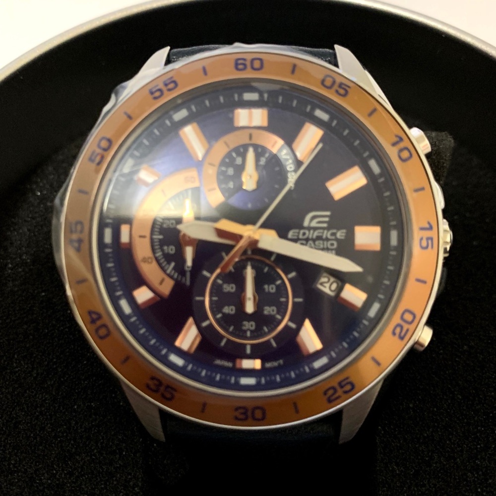 Casio Edifice EFV-550L-2A Blue Chronograph Analog Stainless Steel Men’s Watch